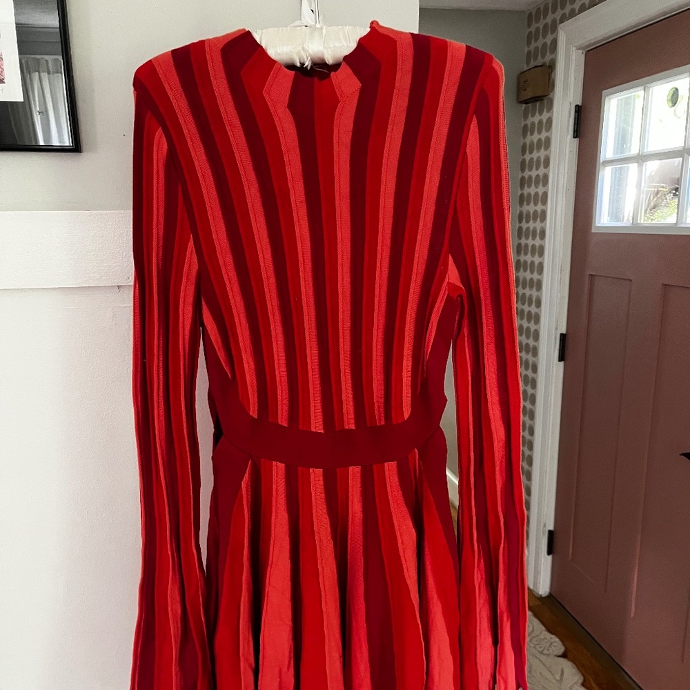 Acler striped bell sleeve mini dress - US 6